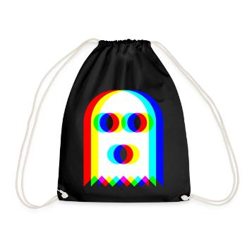 👻 RGB-Geist - Turnbeutel - Schwarz - Vorne