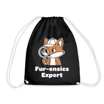 Fur-ensics Detective Fox - Drawstring Bag - black - Front