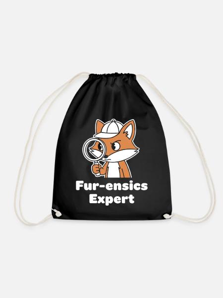 Fur-ensics Detektiv Fuchs - Turnbeutel - Schwarz