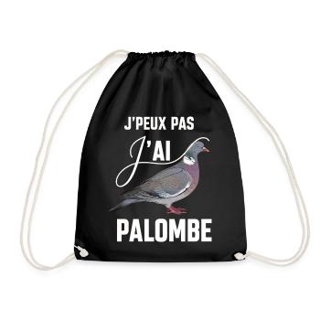 I Can't I Have Pigeon Humor Hunter Gift - Drawstring Bag - black - Front