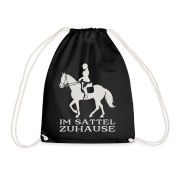 At home in the saddle - Drawstring Bag - black - Front