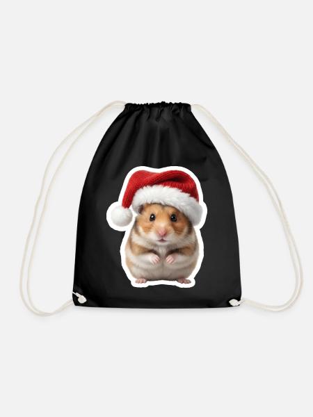 Sweet Hamster - Sweet Christmas - Drawstring Bag - black