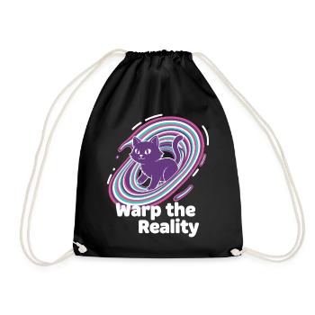 Purple Cat Portal Swirl - Drawstring Bag - black - Front