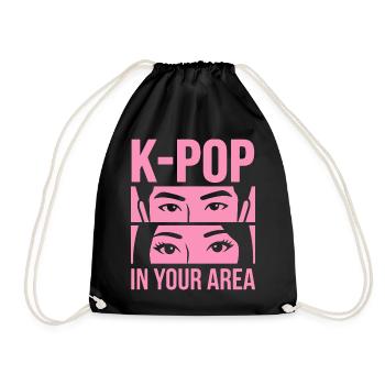 Le look rose de la K-Pop dans la région - Sac de sport léger - noir - Devant