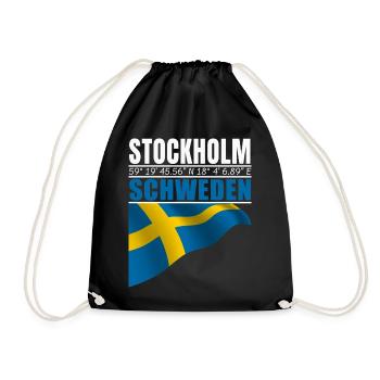 Stockholm - Drawstring Bag - black - Front
