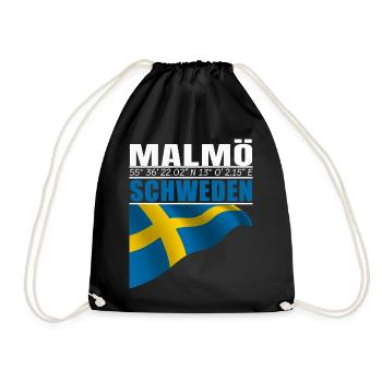 Malmö - Turnbeutel - Schwarz - Vorne