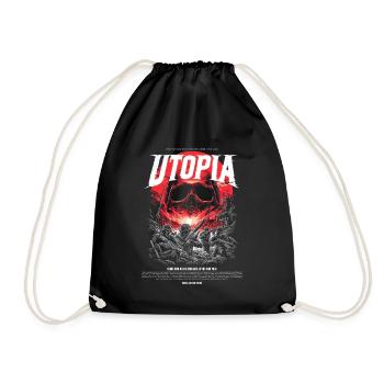 Utopia Skull Fire Red - Drawstring Bag - black - Front