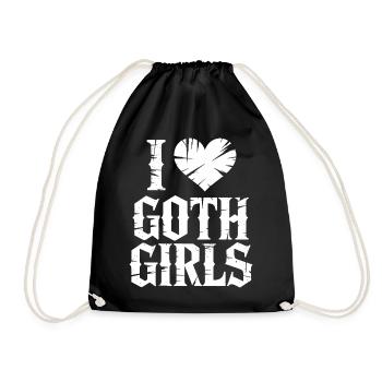 Ich liebe Goth Girls - Turnbeutel - Schwarz - Vorne