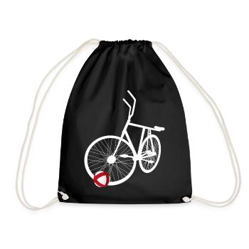 Radball, Cycleball, Hallenradsport - Turnbeutel - Schwarz - Vorne
