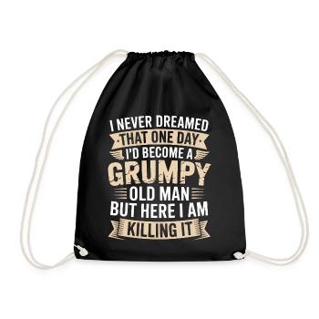 Grumpy Old Man Killing It - Drawstring Bag - black - Front