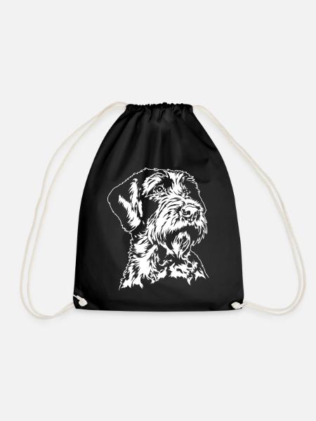 Korthals Griffon Portrait Hunde Jagdhunde Wilsigns - Turnbeutel - Schwarz
