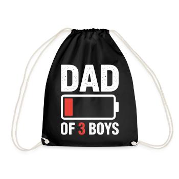 Papa de 3 garçons Batterie faible - Sac de sport léger - noir - Devant