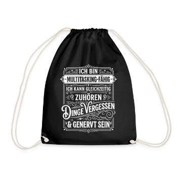 I am capable of multitasking – listening, forgetting - Drawstring Bag - black - Front