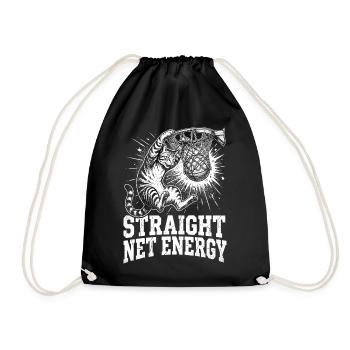 Chat, énergie du filet droit, basket, chat tigré, funn - Sac de sport léger - noir - Devant