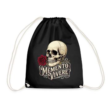Memento Vivere - Turnbeutel - Schwarz - Vorne