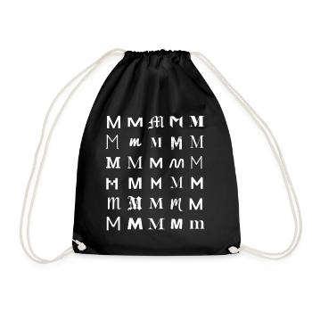 Monogram M Mosaic Print - Drawstring Bag - black - Front