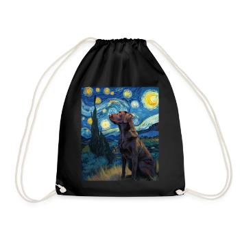 Labrador Retriever - Drawstring Bag - black - Front