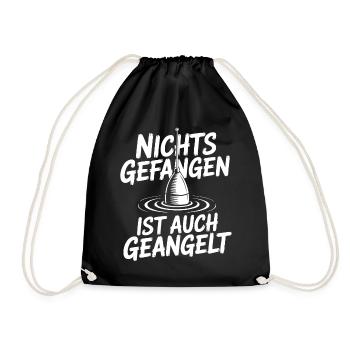 Nichts Gefangen Ist auch Geangelt - Turnbeutel - Schwarz - Vorne