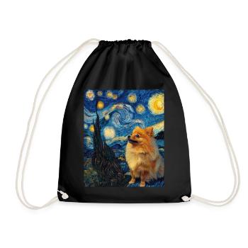 Zwergspitz Spitz Pomeranian - Sac de sport léger - noir - Devant