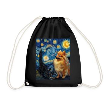 Zwergspitz Spitz Pomeranian - Sac de sport léger - noir - Devant