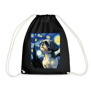 Shih Tzu - Sac de sport léger - noir - Devant