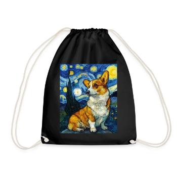 Corgi gallois Pembroke - Sac de sport léger - noir - Devant