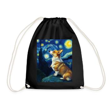 Corgi gallois Pembroke - Sac de sport léger - noir - Devant