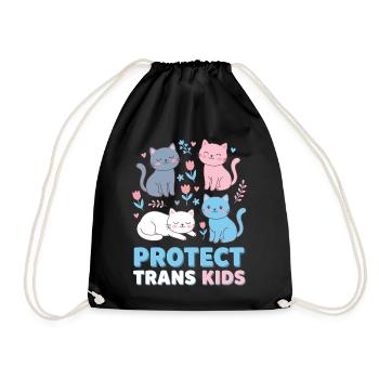 Pride Month LGBTQ - Protect Trans Kids - Drawstring Bag - black - Front