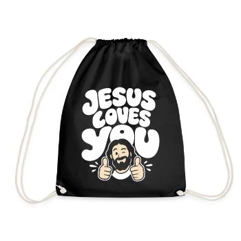 Message positif de Jésus t’aime - Sac de sport léger - noir - Devant