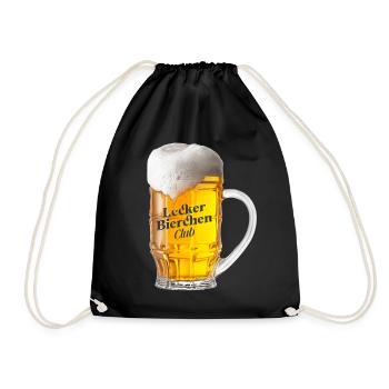 Lecker Bierchen Club - Bier Bierglas Biertrinker - Turnbeutel - Schwarz - Vorne