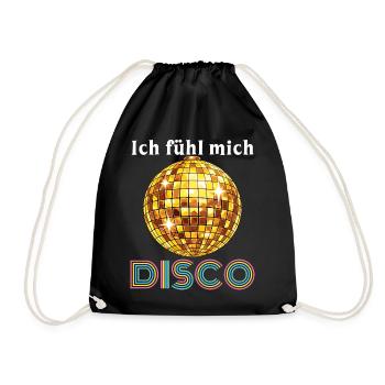 Ich fühl mich Disco Retro 70s Spruch - Turnbeutel - Schwarz - Vorne
