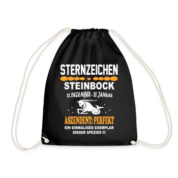 Steinbock Sternzeichen Horoskop - Turnbeutel - Schwarz - Vorne