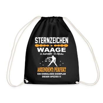 Sternzeichen Waage Ascendant Perfekt - Turnbeutel - Schwarz - Vorne