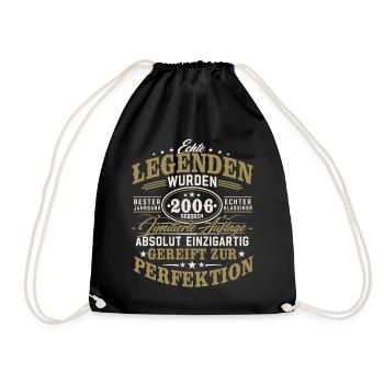 2006 Jahrgang geboren Legenden Vintage Geburtstag - Turnbeutel - Schwarz - Vorne