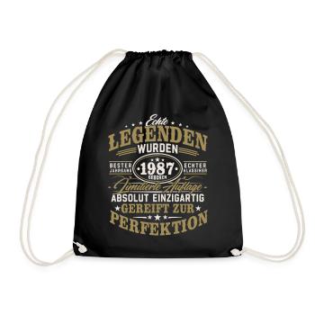 1987 Jahrgang geboren Legenden Vintage Geburtstag - Turnbeutel - Schwarz - Vorne