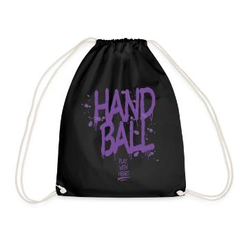 Handball Graffiti with Heart - Drawstring Bag - black - Front