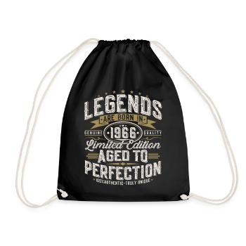 Cadeau d’anniversaire vintage vintage rétro 1966 - Sac de sport léger - noir - Devant