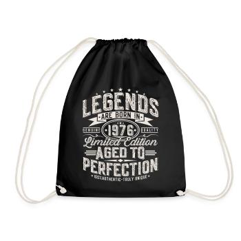 Cadeau d’anniversaire vintage vintage rétro 1976 - Sac de sport léger - noir - Devant