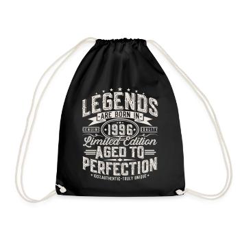 1996 Vintage Birthday Vintage Retro Gift - Drawstring Bag - black - Front