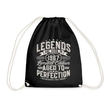1967 Jahrgang Geburtstag Vintage Retro Geschenk - Turnbeutel - Schwarz - Vorne