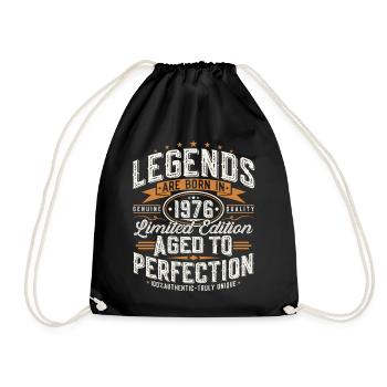 Cadeau d’anniversaire vintage vintage rétro 1976 - Sac de sport léger - noir - Devant
