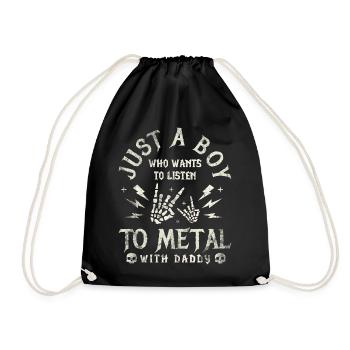 Metal Baby Boy mit Daddy Rock-Familie - Turnbeutel - Schwarz - Vorne