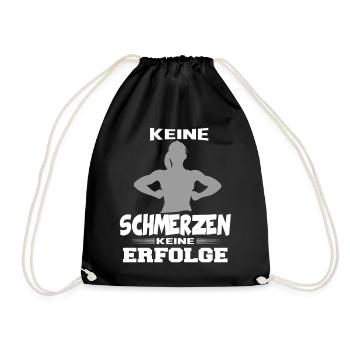 Keine Schmerzen Keine Erfolge Bodybuilding Frau - Turnbeutel - Schwarz - Vorne