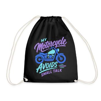My Motorcycle Avoids Small Talk - Turnbeutel - Schwarz - Vorne