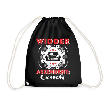 Sternzeichen Widder Aszendent Couch Happy Birthday - Turnbeutel - Schwarz - Vorne