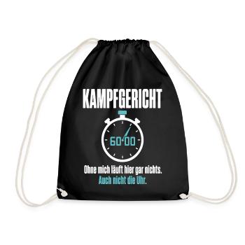 Kampfgericht Handball – Ohne mich läuft nichts - Turnbeutel - Schwarz - Vorne