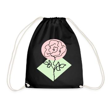Rosenlinie im rosa Kreis - Turnbeutel - Schwarz - Vorne