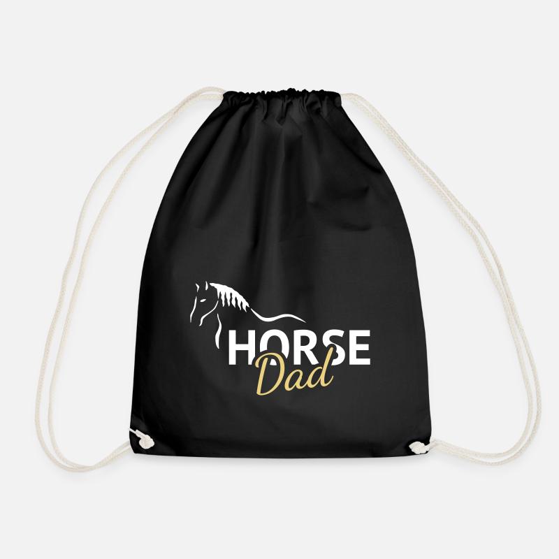 Horse Dad horse - Drawstring Bag - black