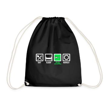 Helicopter Pilot Helicopter Gift Model Making - Drawstring Bag - black - Front