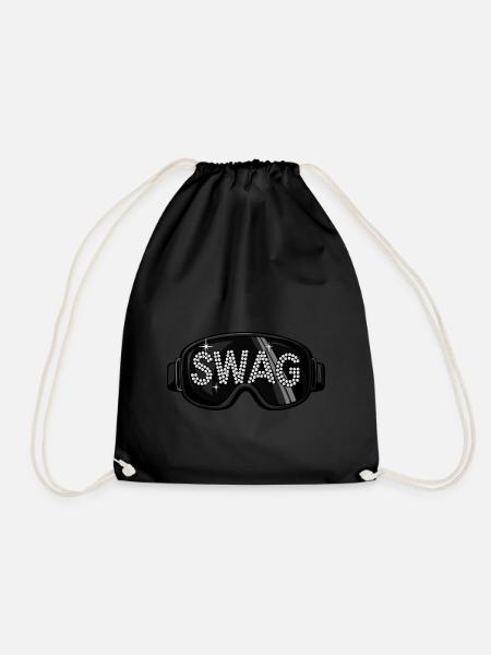 SWAG Ski Brille - Aggu Style - Turnbeutel - Schwarz
